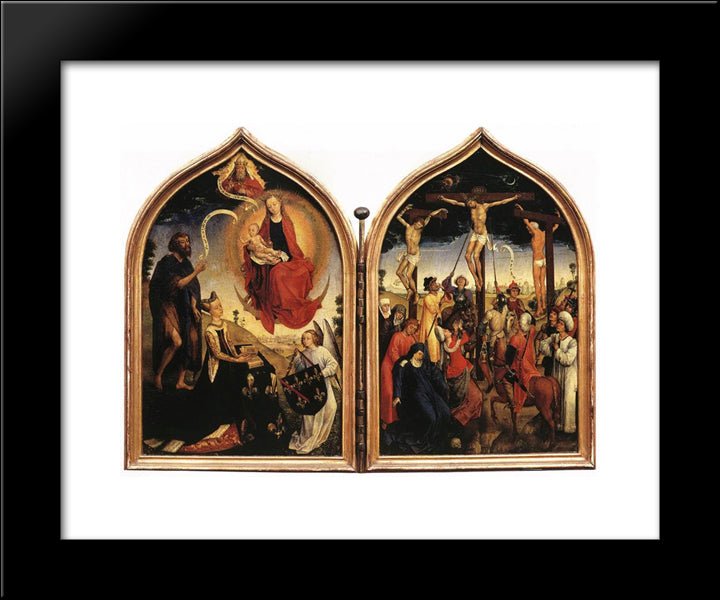 Diptych Of Jeanne Of France 20x24 Black Modern Wood Framed Art Print Poster by van der Weyden, Rogier