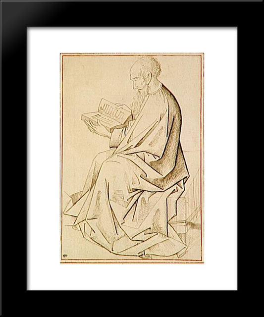 Etude Of Figure The Evangelist 20x24 Black Modern Wood Framed Art Print Poster by van der Weyden, Rogier