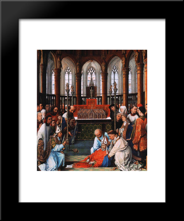 Exhumation Of Saint Hubert 20x24 Black Modern Wood Framed Art Print Poster by van der Weyden, Rogier