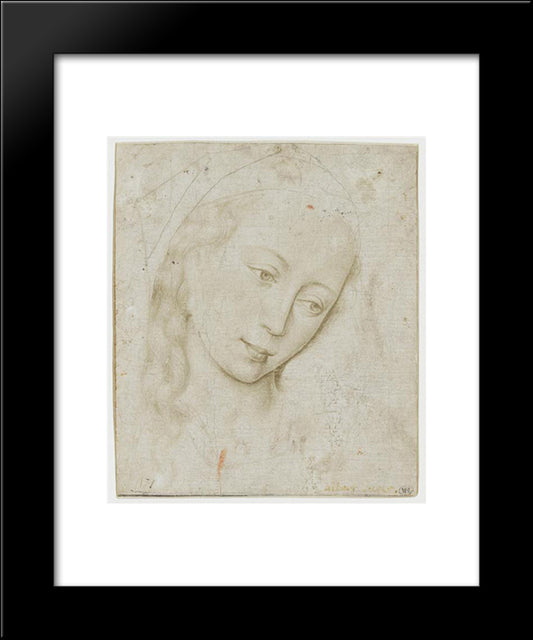Head Of The Virgin 20x24 Black Modern Wood Framed Art Print Poster by van der Weyden, Rogier