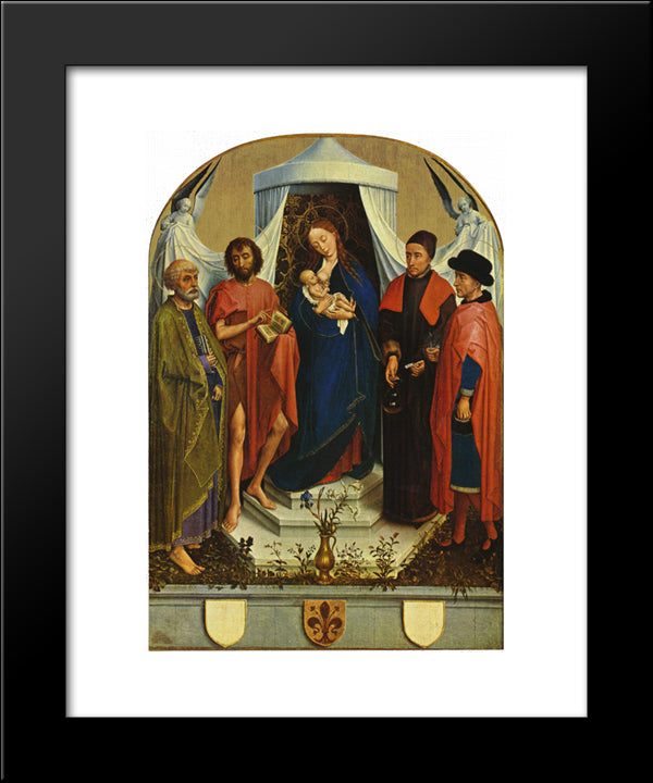 Madonna With The Saints 20x24 Black Modern Wood Framed Art Print Poster by van der Weyden, Rogier