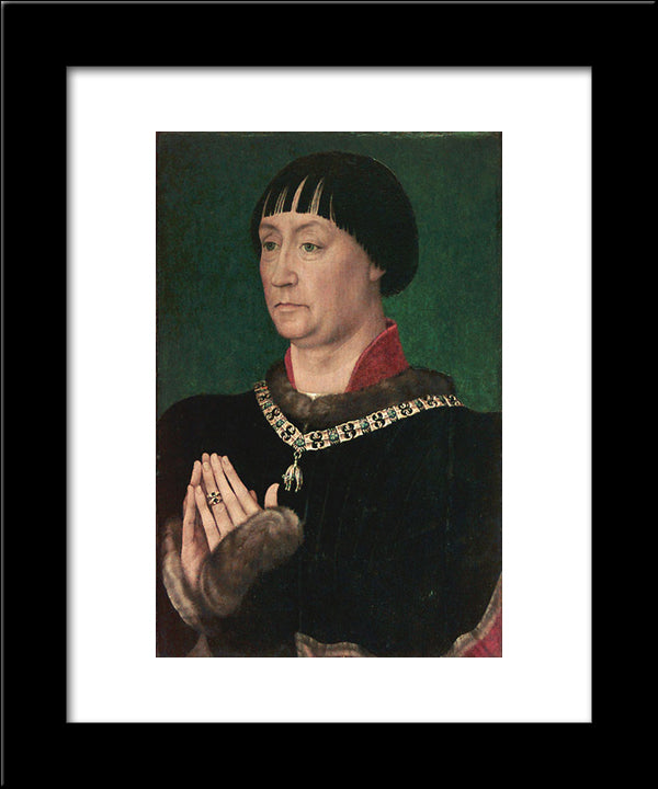Portrait Of Jean Le Belliqueux 20x24 Black Modern Wood Framed Art Print Poster by van der Weyden, Rogier