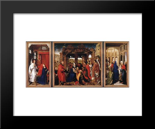 Saint Columba Altarpiece 20x24 Black Modern Wood Framed Art Print Poster by van der Weyden, Rogier