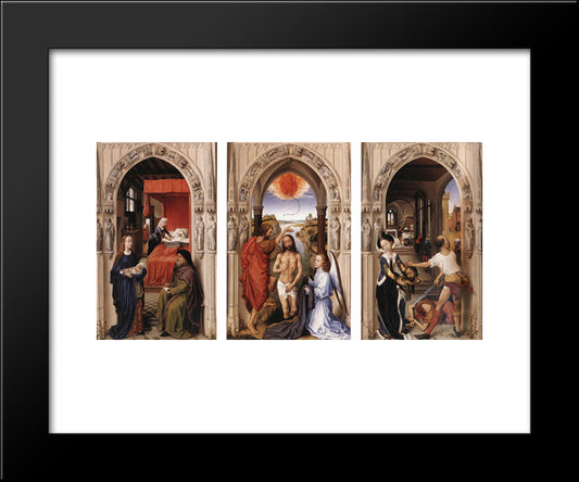 Saint John Altarpiece 20x24 Black Modern Wood Framed Art Print Poster by van der Weyden, Rogier