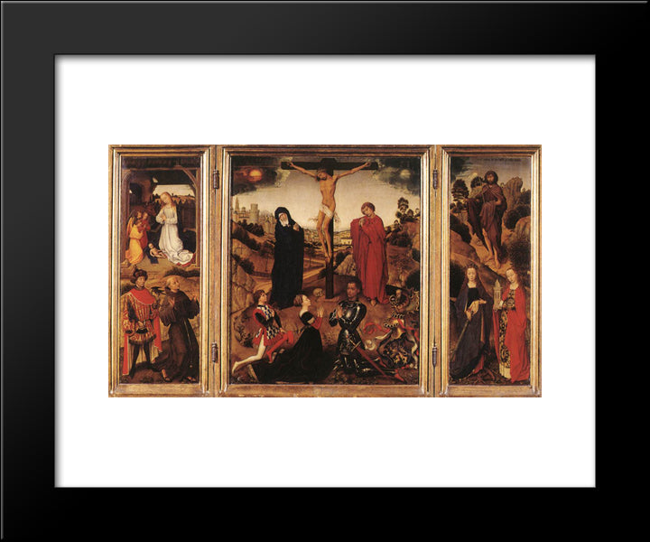 Sforza Triptych 20x24 Black Modern Wood Framed Art Print Poster by van der Weyden, Rogier
