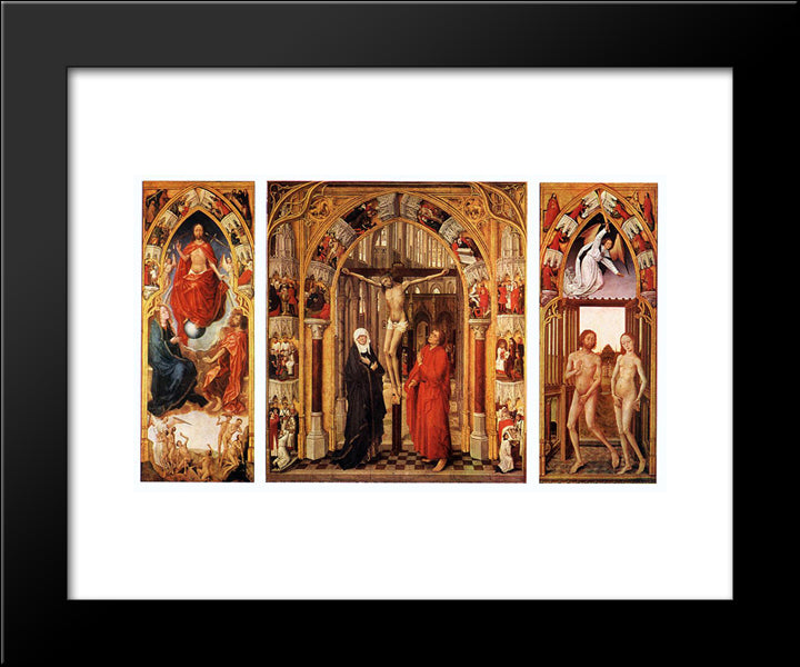 Triptych Of The Redemption 20x24 Black Modern Wood Framed Art Print Poster by van der Weyden, Rogier