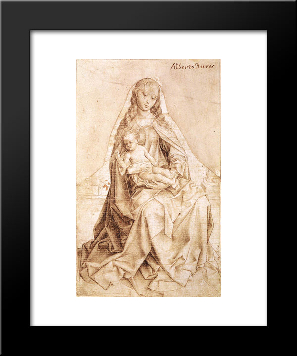 Virgin With The Blessing Child 20x24 Black Modern Wood Framed Art Print Poster by van der Weyden, Rogier