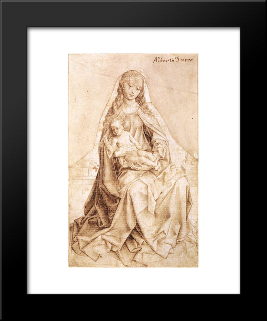 Virgin With The Blessing Child 20x24 Black Modern Wood Framed Art Print Poster by van der Weyden, Rogier