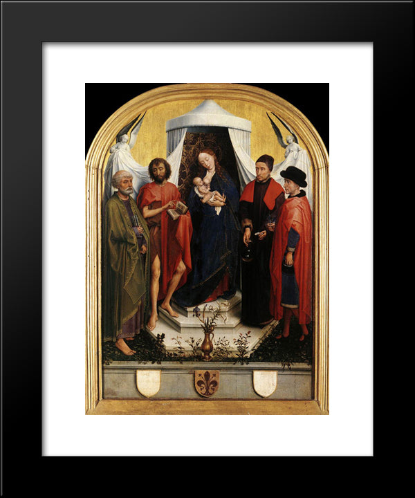 Virgin With The Child And Four Saints 20x24 Black Modern Wood Framed Art Print Poster by van der Weyden, Rogier