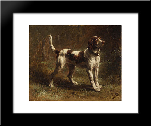A Limier Briquet Hound 20x24 Black Modern Wood Framed Art Print Poster by Bonheur, Rosa