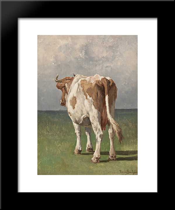 Study Of A Cow 20x24 Black Modern Wood Framed Art Print Poster by Bonheur, Rosa