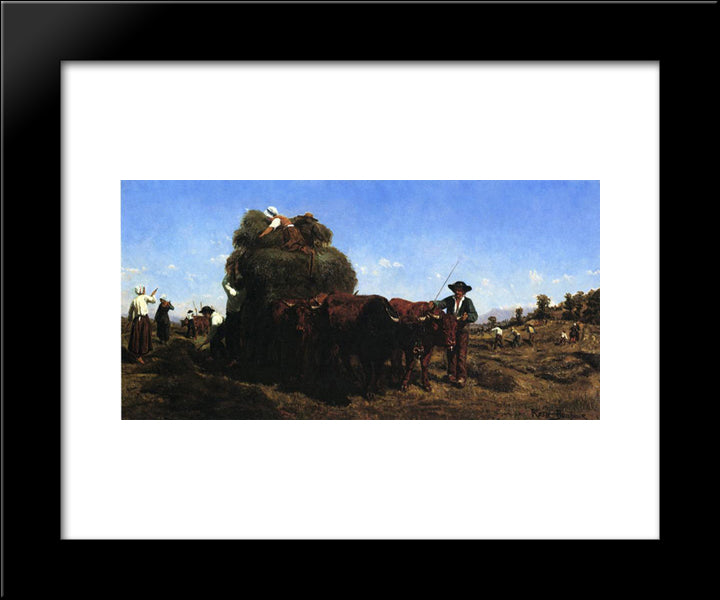 The Return From The Harvest 20x24 Black Modern Wood Framed Art Print Poster by Bonheur, Rosa