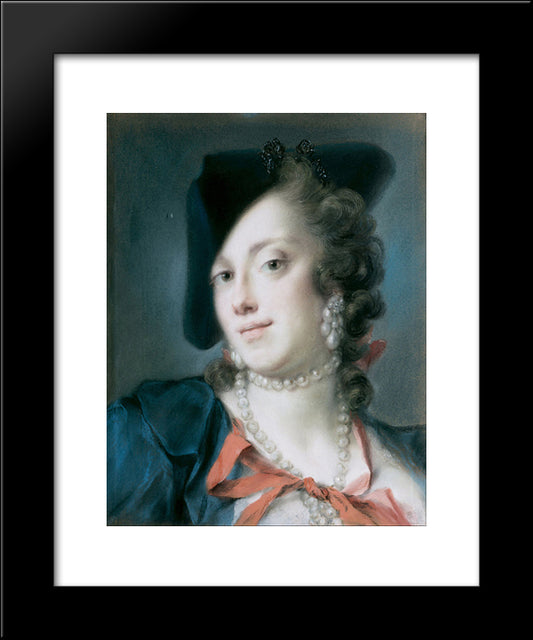 A Venetian Lady From The House Of Barbarigo (Caterina Sagredo Barbarigo) 20x24 Black Modern Wood Framed Art Print Poster by Carriera, Rosalba