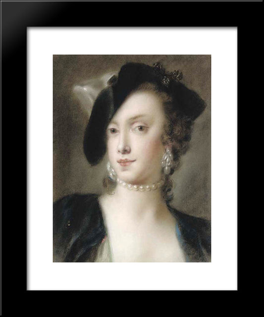 Portrait Of Caterina Sagredo Barbarigo 20x24 Black Modern Wood Framed Art Print Poster by Carriera, Rosalba