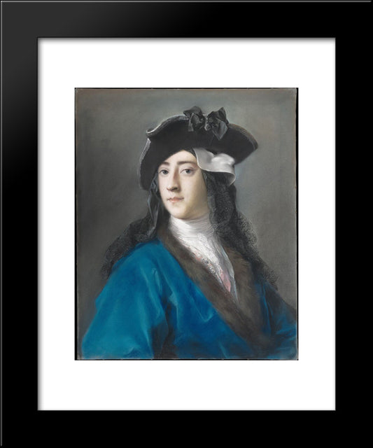 Portrait Of Gustavus Hamilton, 2Nd Viscount Boyne In Masquerade Costume 20x24 Black Modern Wood Framed Art Print Poster by Carriera, Rosalba