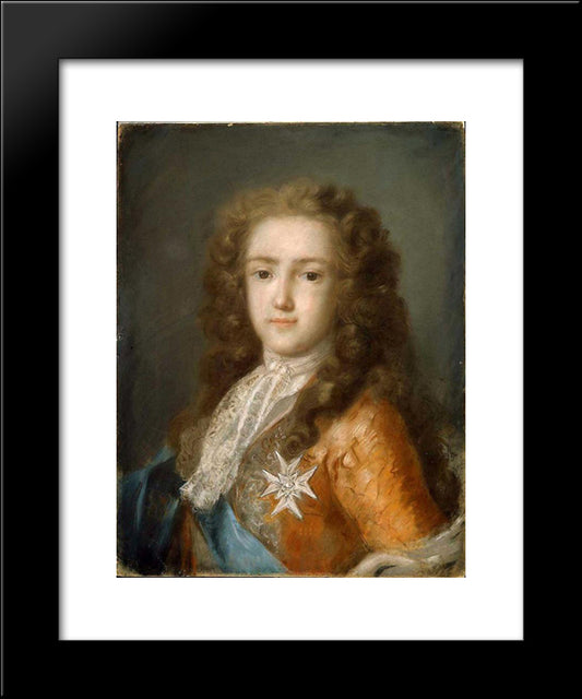 Portrait Of Louis Xv As Dauphin 20x24 Black Modern Wood Framed Art Print Poster by Carriera, Rosalba