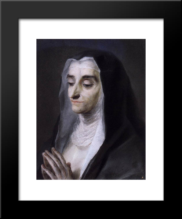 Portrait Of Sister Maria Caterina 20x24 Black Modern Wood Framed Art Print Poster by Carriera, Rosalba