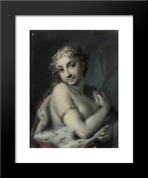 Winter 20x24 Black Modern Wood Framed Art Print Poster by Carriera, Rosalba