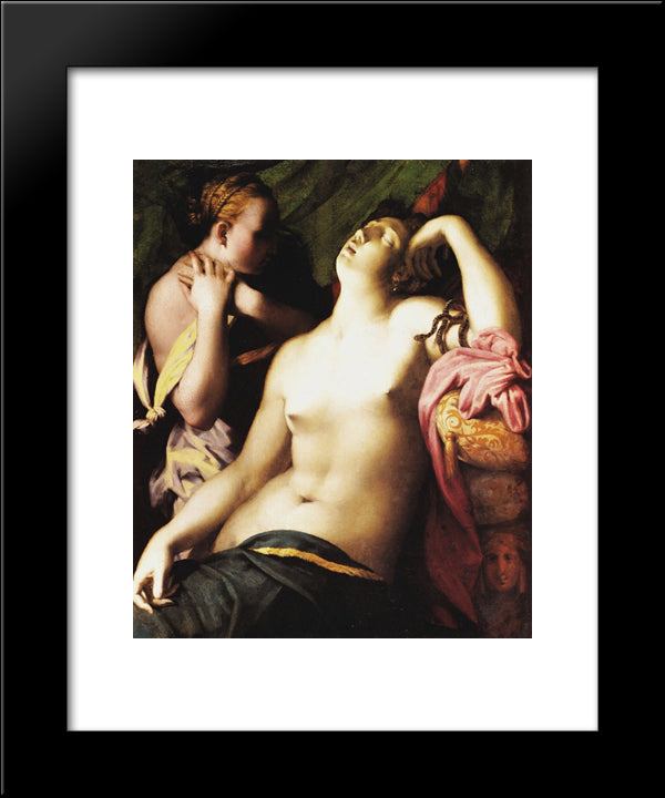 Death Of Cleopatra 20x24 Black Modern Wood Framed Art Print Poster by Fiorentino, Rosso