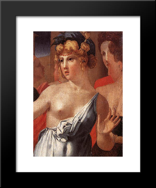 Moses Defending The Daughters Of Jethro (Detail) 20x24 Black Modern Wood Framed Art Print Poster by Fiorentino, Rosso