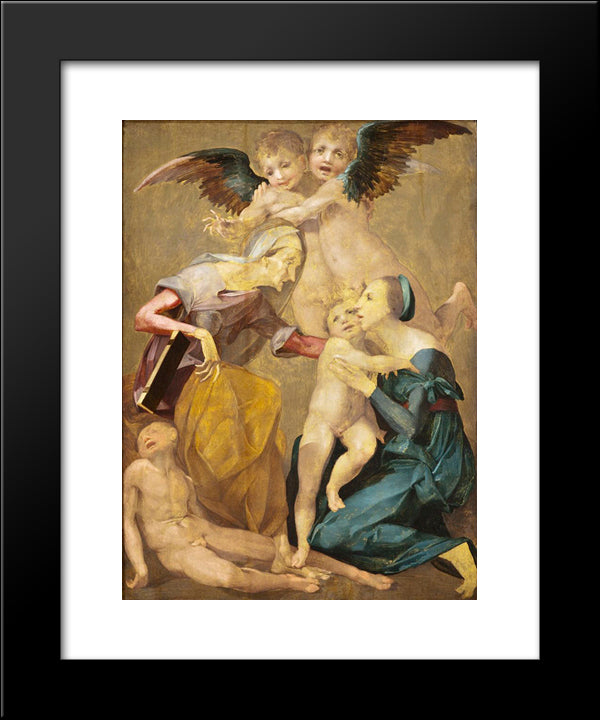 The Holy Family 20x24 Black Modern Wood Framed Art Print Poster by Fiorentino, Rosso