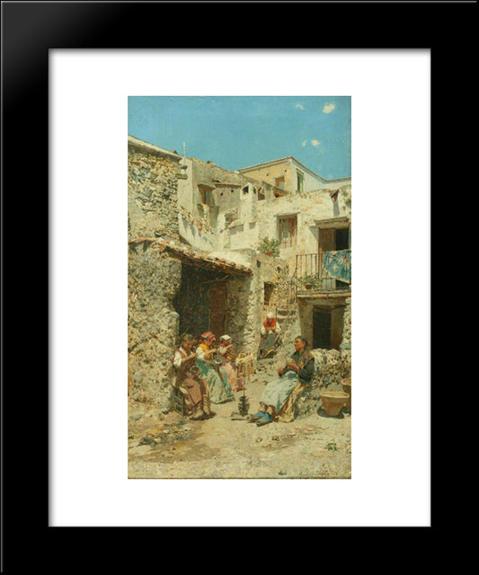Basket Makers In Naples 20x24 Black Modern Wood Framed Art Print Poster by Santoro, Rubens