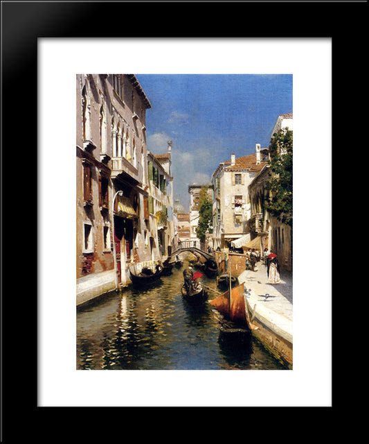 Venezia 20x24 Black Modern Wood Framed Art Print Poster by Santoro, Rubens