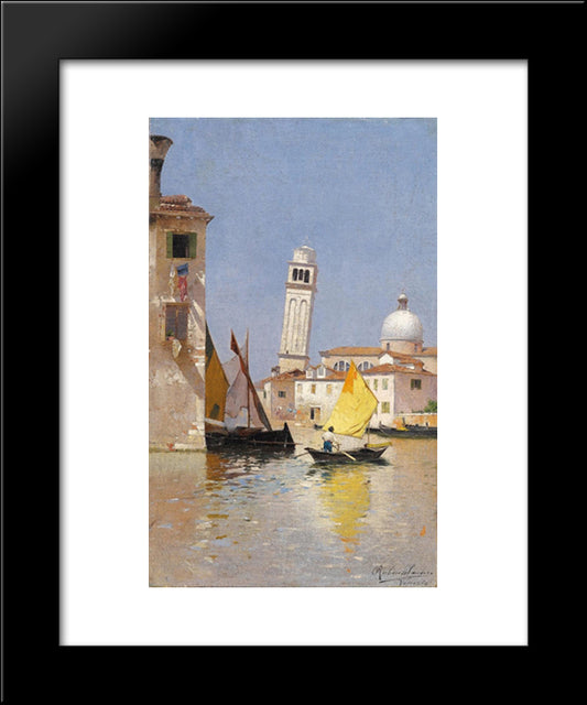 View Of San Pietro Di Castello, Venice 20x24 Black Modern Wood Framed Art Print Poster by Santoro, Rubens