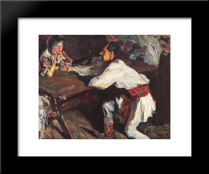 At The Fortune Teller 20x24 Black Modern Wood Framed Art Print Poster by Schweitzer Cumpana, Rudolf