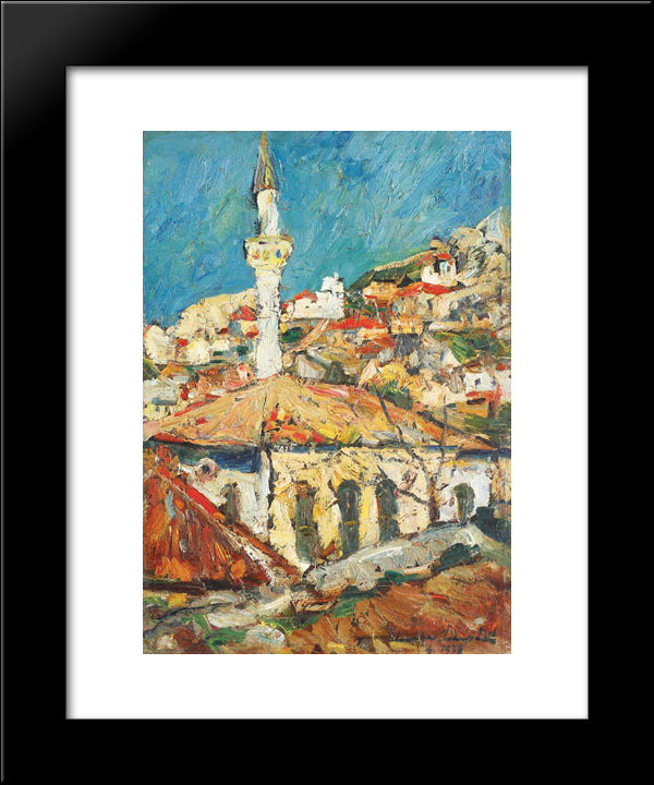 Balcic Landscape 20x24 Black Modern Wood Framed Art Print Poster by Schweitzer Cumpana, Rudolf