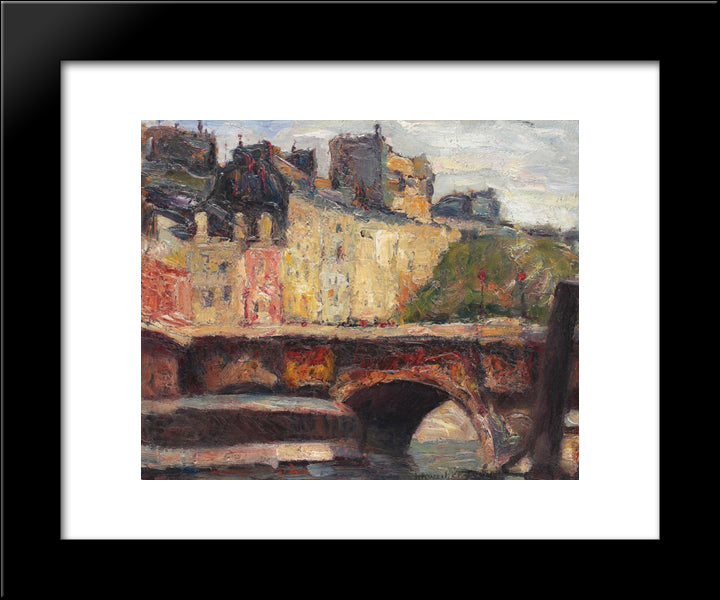 Bridge Over Seine 20x24 Black Modern Wood Framed Art Print Poster by Schweitzer Cumpana, Rudolf