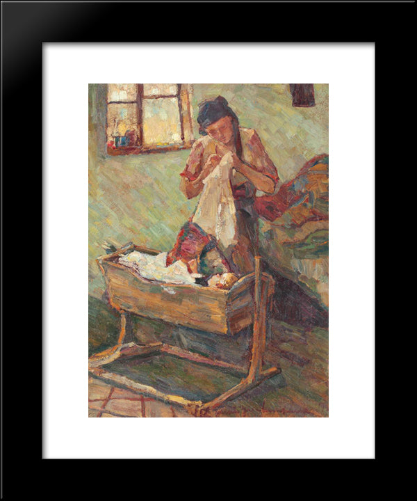 Cradle Song (Nursery Rhymes) 20x24 Black Modern Wood Framed Art Print Poster by Schweitzer Cumpana, Rudolf