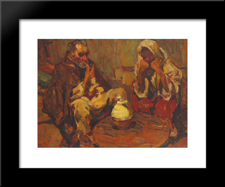 In Front Of The Bakestone 20x24 Black Modern Wood Framed Art Print Poster by Schweitzer Cumpana, Rudolf