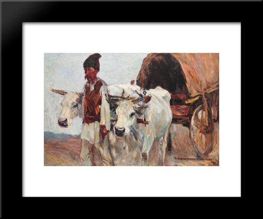 Oxcart 20x24 Black Modern Wood Framed Art Print Poster by Schweitzer Cumpana, Rudolf