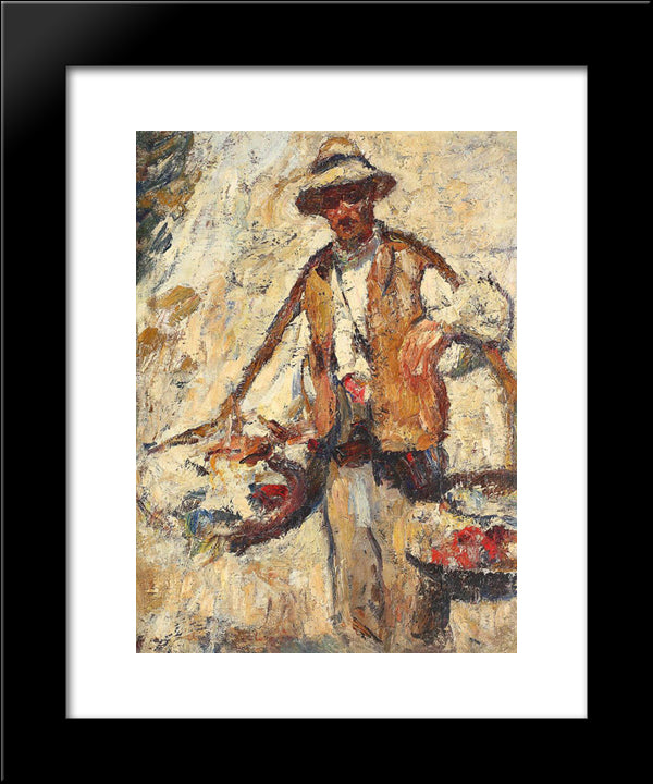 Peasant From Oltenia With Yoke 20x24 Black Modern Wood Framed Art Print Poster by Schweitzer Cumpana, Rudolf