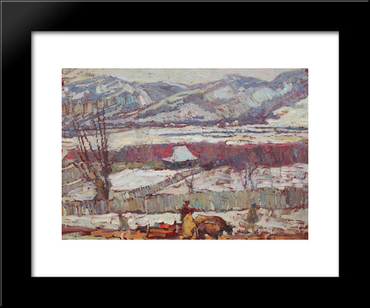 Prahova Valley Landscape 20x24 Black Modern Wood Framed Art Print Poster by Schweitzer Cumpana, Rudolf