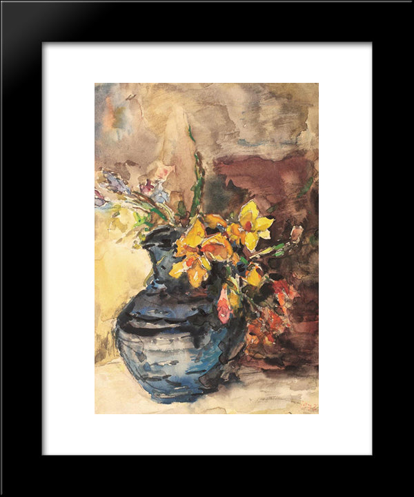 Springtime Flowers 20x24 Black Modern Wood Framed Art Print Poster by Schweitzer Cumpana, Rudolf
