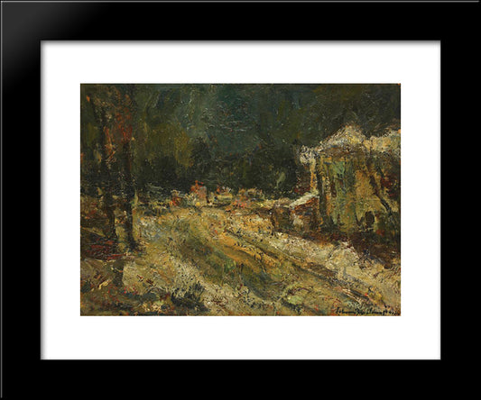 Street During Winter 20x24 Black Modern Wood Framed Art Print Poster by Schweitzer Cumpana, Rudolf