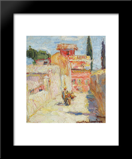 Street In Athens 20x24 Black Modern Wood Framed Art Print Poster by Schweitzer Cumpana, Rudolf