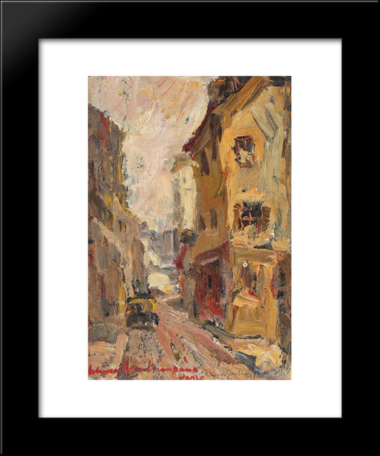 Street In Montmartre 20x24 Black Modern Wood Framed Art Print Poster by Schweitzer Cumpana, Rudolf