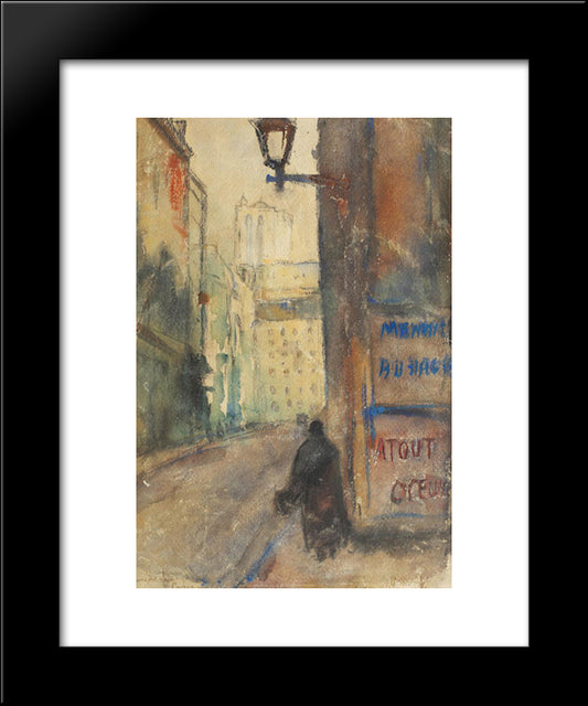 Street In Paris 20x24 Black Modern Wood Framed Art Print Poster by Schweitzer Cumpana, Rudolf