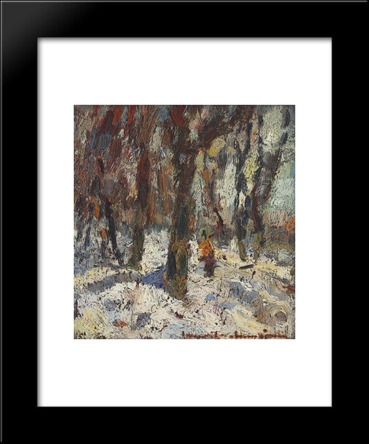 Winter Path Through The Forest 20x24 Black Modern Wood Framed Art Print Poster by Schweitzer Cumpana, Rudolf