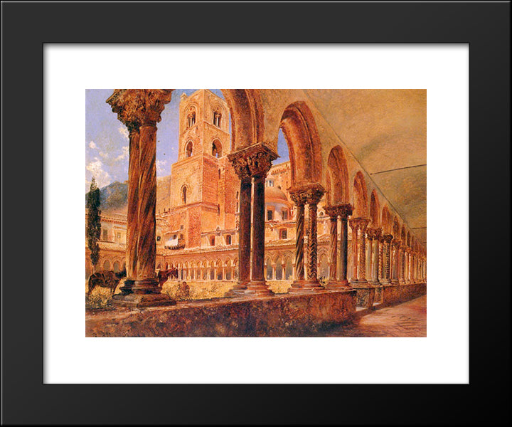 A View Of Monreale, Above Palermo 20x24 Black Modern Wood Framed Art Print Poster by Alt, Rudolf von