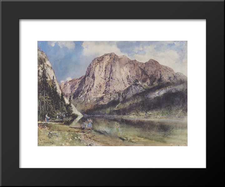 Altausseersee With Trisselwand 20x24 Black Modern Wood Framed Art Print Poster by Alt, Rudolf von