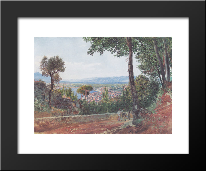 Castellammare On The Gulf Of Naples 20x24 Black Modern Wood Framed Art Print Poster by Alt, Rudolf von