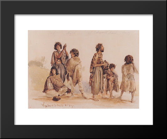 Galician Gypsies 20x24 Black Modern Wood Framed Art Print Poster by Alt, Rudolf von