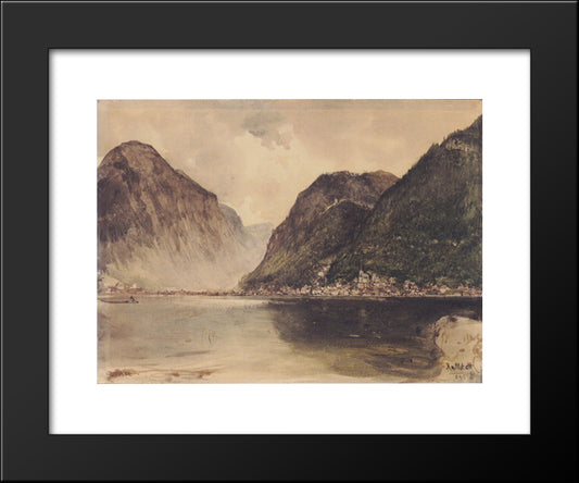 Hallstatt 20x24 Black Modern Wood Framed Art Print Poster by Alt, Rudolf von