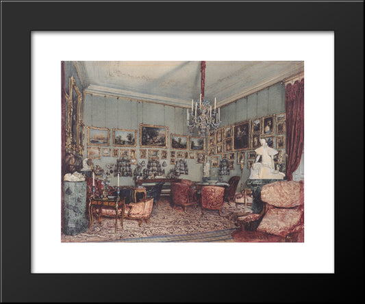 Interior In Palace Windischgratz In The Race In Vienna 20x24 Black Modern Wood Framed Art Print Poster by Alt, Rudolf von