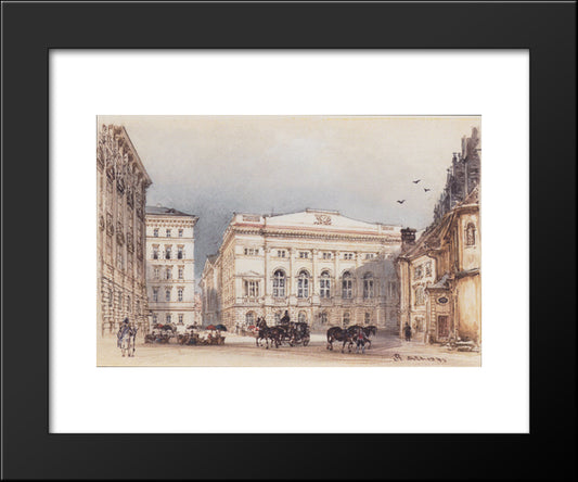 Lower Austrian Country House In Vienna Viewed From Minoritenplatz 20x24 Black Modern Wood Framed Art Print Poster by Alt, Rudolf von