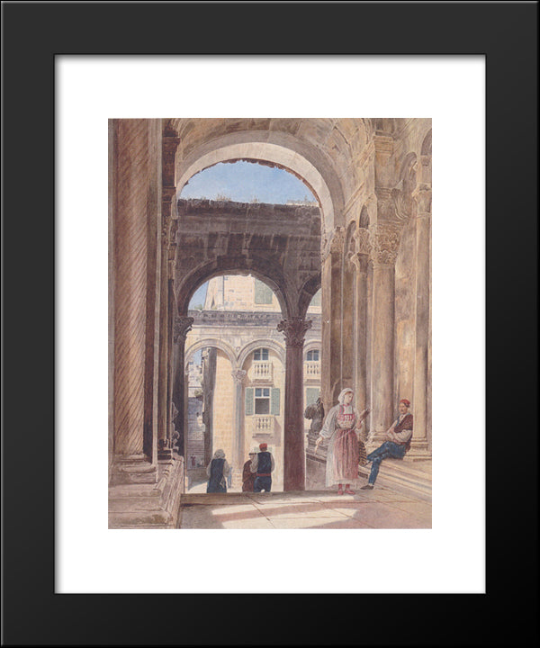 Ruins Of Diocletian At Spalato 20x24 Black Modern Wood Framed Art Print Poster by Alt, Rudolf von